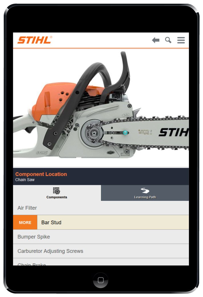 STIHL Service App - IPad View