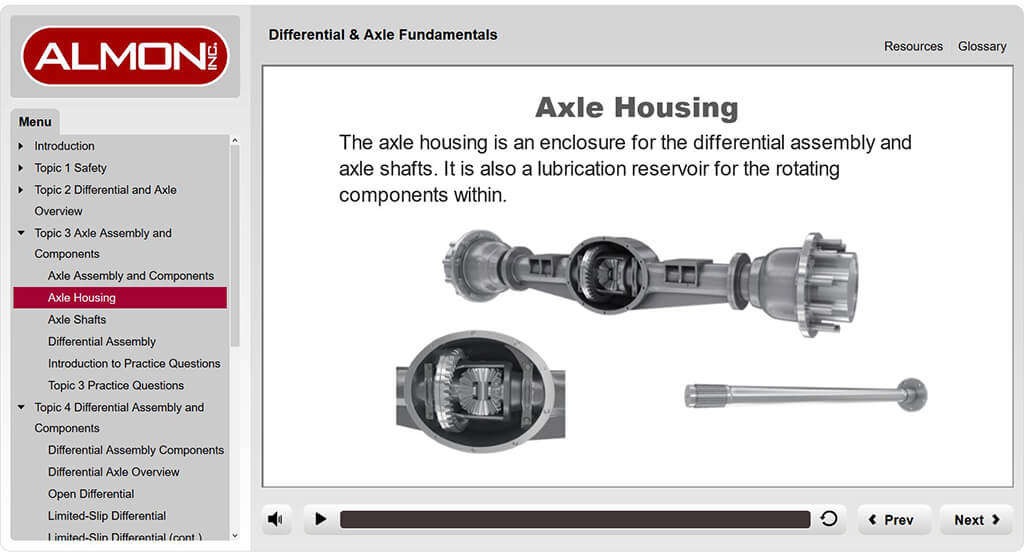 eLearning - DIfferential and Axle fundamentals - axle housing