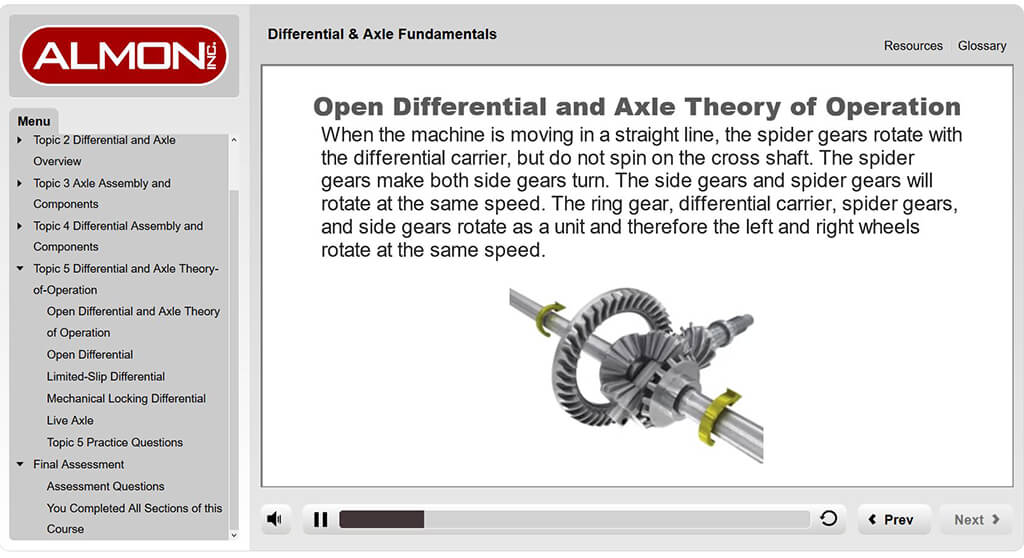 eLearning - DIfferential and Axle fundamentals - theory of operation