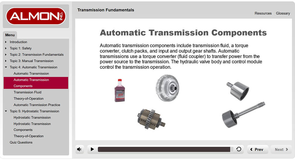 eLearning - Transmission Fundamentals - automatic transmission components