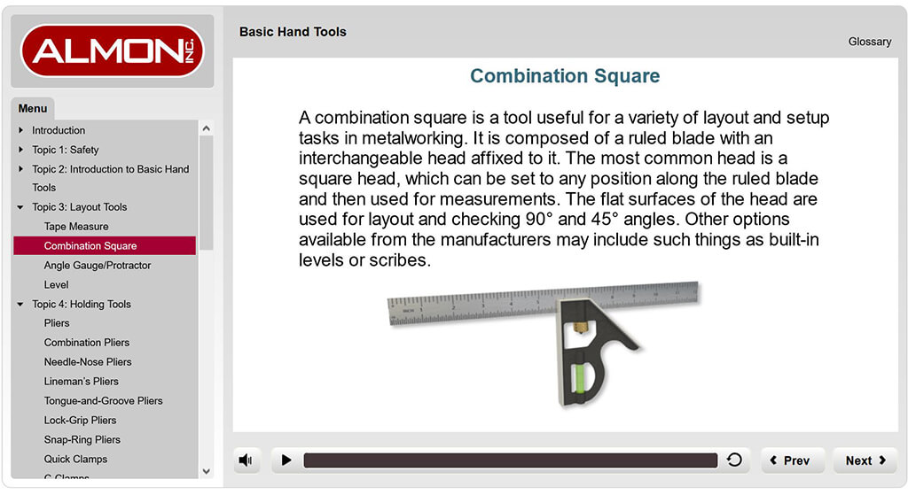 elearning Basic Hand Tools combination square