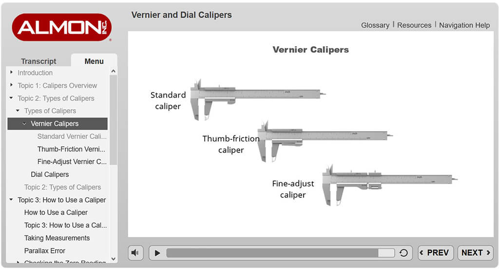 elearning - Calipers - vernier calipers